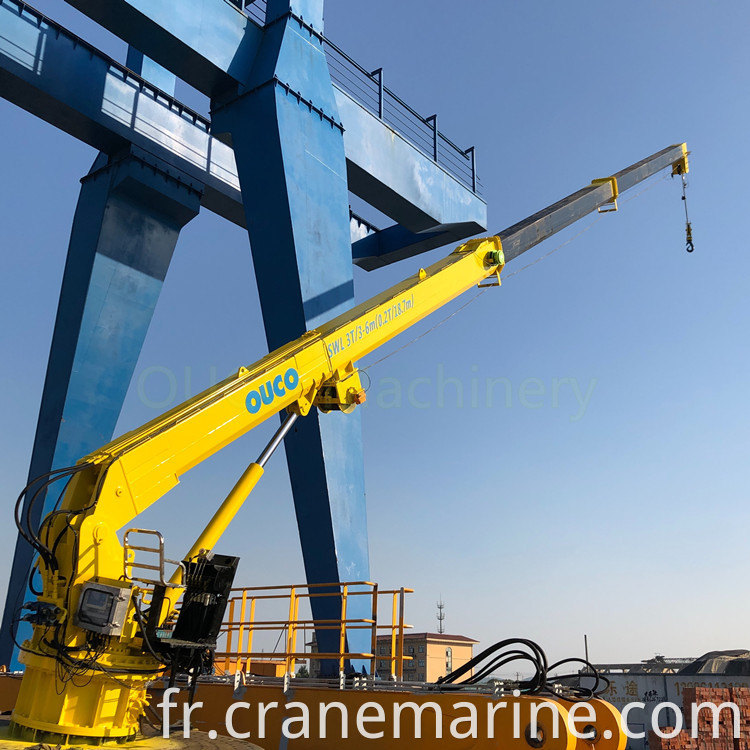 0.2Ton 20 Meters marine crane with telescopic cylinder crane ABS certified